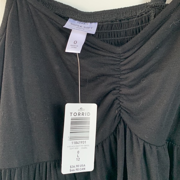 Torrid Black Tank - Super Soft Cinched Front - Picture 7 of 8
